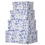 Stylish Blue and White Porcelain Storage Box Set
