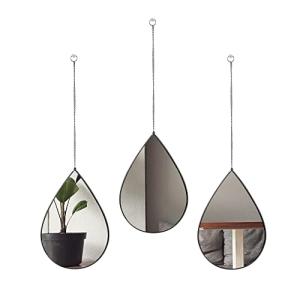Set of 3 Teardrop Black Wall Mirrors