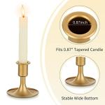 Gold Taper Candle Holders Set of 2