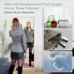 Mirror Shoe Cabinet with 5 Flip Drawers