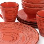 Malibu Jasper 16-Piece Orange Dinnerware Set