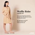 Women's Mid-Length Cotton Waffle Bathrobe in White