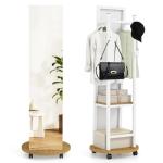CHARMAID Full Length Mirror with Coat Rack