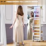 Rotating LED Jewelry Armoire with Full Length Mirror