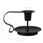 Black Metal Taper Candle Holders - Set of 2