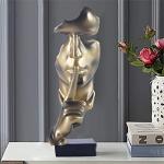 Gold Thinker Statue - Modern Abstract Art Decor