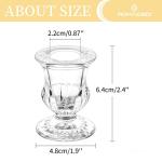 Clear Glass Taper Candle Holders for Decor, 2pcs