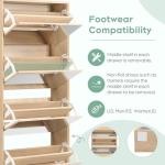 Mirror Shoe Cabinet with 5 Flip Drawers