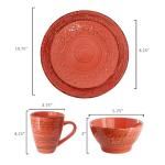 Malibu Jasper 16-Piece Orange Dinnerware Set