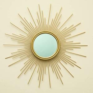 Gold Sunburst Mirror - 24" Boho Wall Decor