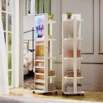 Rotating LED Jewelry Armoire with Full Length Mirror