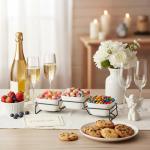 ZENFUN Square Chip & Dip Serving Bowl Set