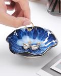 Lotus Leaf Ceramic Trinket Tray in Blue