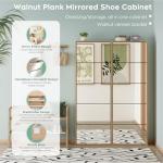 Mirror Shoe Cabinet with 5 Flip Drawers