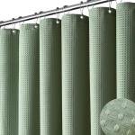 Dynamene Sage Green Waffle Shower Curtain Set