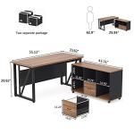 Tribesigns L-Shaped Desk and File Cabinet Set