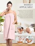 Lightweight Plush Bathrobe with Pockets for Women