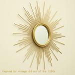 Gold Sunburst Mirror - 24" Boho Wall Decor