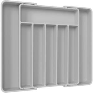 Expandable Silverware Organizer in Light Grey