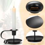 Black Metal Taper Candle Holders - Set of 2