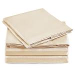 Beige Satin Sheet Set for Full Beds – 4 Pieces