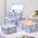 Stylish Blue and White Porcelain Storage Box Set