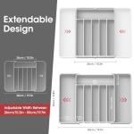 Expandable Silverware Organizer in Light Grey