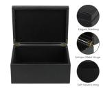 Black Faux Leather Decorative Storage Box