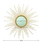 Gold Sunburst Mirror - 24" Boho Wall Decor