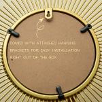 Gold Sunburst Mirror - 24" Boho Wall Decor