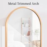 Gold Arch Mirror Jewelry Cabinet with Storage