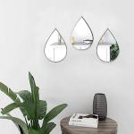 Set of 3 Teardrop Black Wall Mirrors