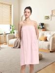 Lightweight Plush Bathrobe with Pockets for Women