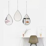 Set of 3 Teardrop Black Wall Mirrors