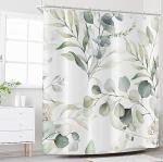 Sage Green Eucalyptus Leaf Shower Curtain