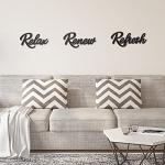 Black Wooden Bathroom Wall Art - 3 Piece Set