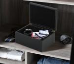 Black Faux Leather Decorative Storage Box