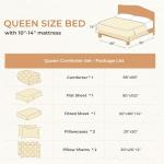 Beige 7-Piece Queen Comforter Set in Pinch Pleat