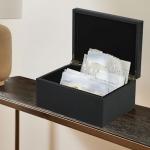Black Faux Leather Decorative Storage Box