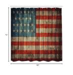 USA Independence Day Shower Curtain, Rustic Design