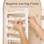 Gold Arch Mirror Jewelry Cabinet with Storage