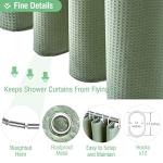 Dynamene Sage Green Waffle Shower Curtain Set
