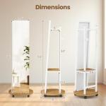 CHARMAID Full Length Mirror with Coat Rack