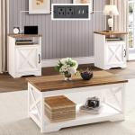 Rustic 3-Piece Farmhouse Living Room Table Set