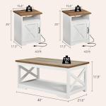 Rustic 3-Piece Farmhouse Living Room Table Set