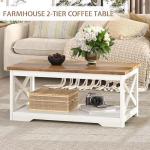 Rustic 3-Piece Farmhouse Living Room Table Set