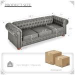 89" Chesterfield Leather Sofa for Modern Living