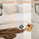 Beige 7-Piece Queen Comforter Set in Pinch Pleat