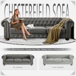 89" Chesterfield Leather Sofa for Modern Living