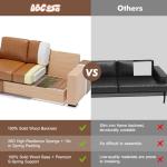 ABCASA 85" Brown Faux Leather Sofa Couch